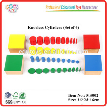 Montessori Material Spielzeug Knobless Cylinders (Satz von 4) Pädagogische Holz Materialien
